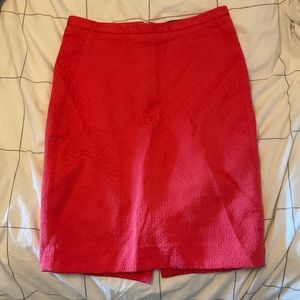 Coral knee length skirt
